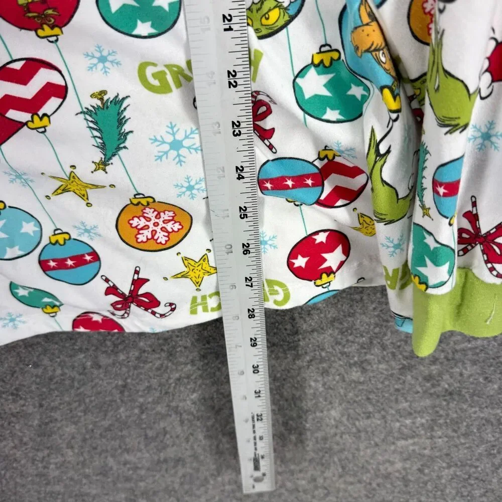 The Grinch Sleepshirt Women 2X Plus White Christmas Bauble Print Long Sleeve - Picture 6 of 7